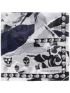 ALEXANDER MCQUEEN FLORAL AND SKULL PRINT SCARF