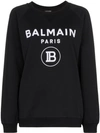 BALMAIN BALMAIN LOGO PRINTED SWEATSHIRT - 黑色