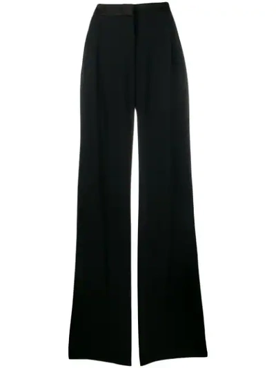 Alberta Ferretti Flared Pleated Trousers In Black