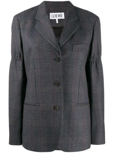 Loewe Prince Of Wales Check Blazer In 1120 Grey