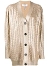 MSGM METALLIC SHEEN KNITTED CARDIGAN