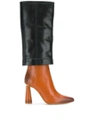 JACQUEMUS JACQUEMUS CONTRAST KNEE-HIGH BOOTS - 黑色