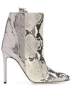 PARIS TEXAS SNAKE EFFECT ANKLE BOOTS