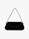 By Far Uma Crushed Velvet Handbag In Black