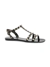 Valentino Garavani Garavani Rockstud Pvc Gladiator Sandals In Black