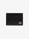 GUCCI GUCCI BLACK EMBOSSED GG LEATHER CARD HOLDER,473927CWC1N14037308