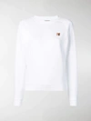 Maison Kitsuné White Fox Head Long Sleeve T-shirt In White