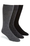 Calvin Klein 3-pack Patterned Dress Socks In Charcoal/ Graphite/ Black