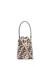 Fendi Mini Mon Tresor Ff Logo Bag In Brown