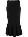 ALEXANDER MCQUEEN FLARED HEM KNITTED SKIRT