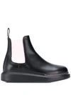 Alexander Mcqueen Contrast Panels Chelsea Boots In Black