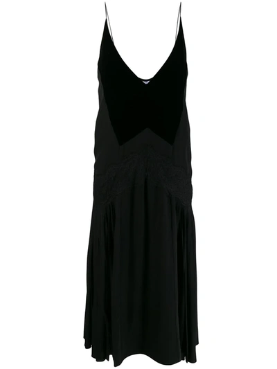 Givenchy Lace-trim Pleated Midi Dress In Black