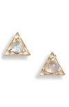 ANZIE CLEO MOONSTONE TRIANGLE STUD EARRINGS,3872BMM