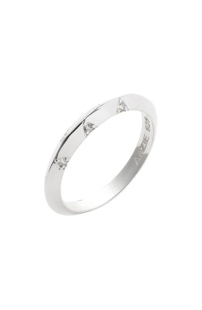 Anzie Cleo Sapphire Stacking Ring In Silver/ Sapphire
