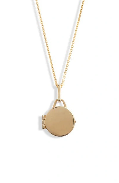 Loren Stewart Mini Locket Mixed Metal Pendant Necklace In Yellow Gold