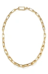 Monica Vinader Alta Capture Charm 18ct Gold-vermeil Link Necklace In Yellow Gold