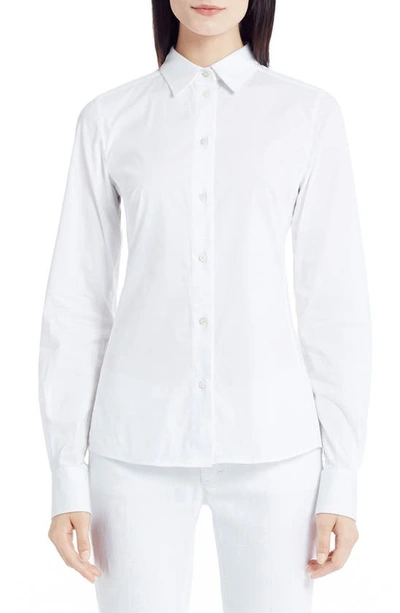 Dolce & Gabbana Classic Button-front Long-sleeve Blouse In White