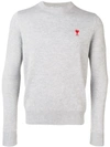 AMI ALEXANDRE MATTIUSSI CREW NECK SWEATER WITH PATCH