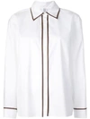 Rosie Assoulin Faux Leather-trimmed Cotton-blend Poplin Shirt In White