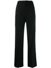 Balenciaga Black Wool Front Pleat Trousers In Black