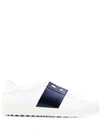 Valentino Garavani Rockstud Low-top Colour-block Sneakers In White