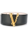 Versace Barocco V Buckle Belt In Black