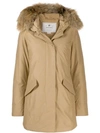 Woolrich Keystone Hooded Down Parka With Genuine Fox Fur Trim In Neutrals