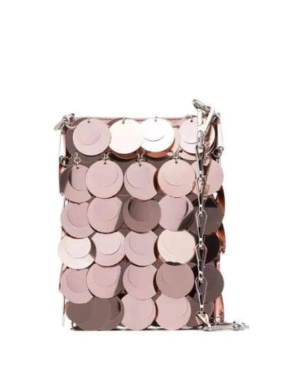 Rabanne Sparkle 1969 Mini Sequined Satin Shoulder Bag In P680 Pink