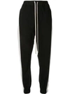 RICK OWENS STRIPED TRACK TROUSERS