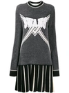 OFF-WHITE OFF-WHITE SWANS-KNIT DRESS - 黑色