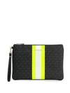 Michael Michael Kors Neon Stripe Clutch Bag In Black