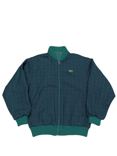 Pre-owned 1990x Clothing X Archival Clothing Vintage Reverseable Lacoste Bomber Made In France 80's Or 90's In Checkered