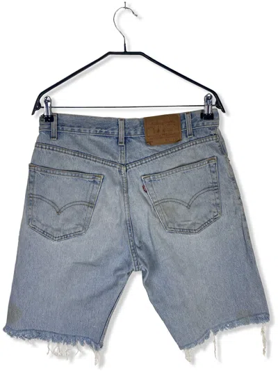 Pre-owned 1990x Clothing X Distressed Denim 90's Vintage Levi's Light Washed Distressed Shorts M424 In Light Washed Denim