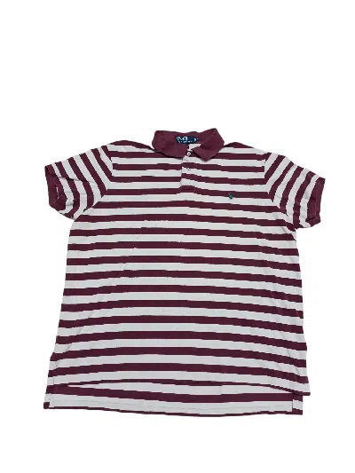 Pre-owned 1990x Clothing X Polo Ralph Lauren Vintage 90's Bordeaux Fantastic Prl Shirt Oldmoney In Striped