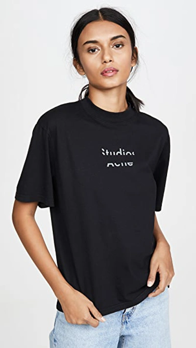 Acne Studios Elyssia Logo-print Cotton T-shirt In Black
