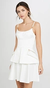 BRANDON MAXWELL BUSTIER MINI DRESS WITH PEPLUM