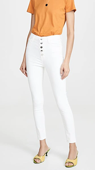 J Brand Lillie High Rise Crop Skinny Jeans In Off-white