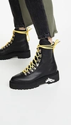 Off-white Hiking Textured-leather Ankle Boots In Black