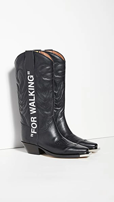 Off-white "for Walking" Cowboy Boots - 黑色 In Black