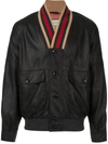 GUCCI GUCCI WEB COLLAR BOMBER JACKET - 黑色