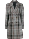 VERSACE PLAID DOUBLE-BREASTED COAT