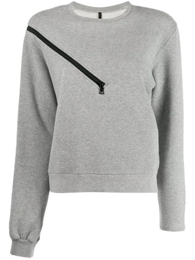 Ben Taverniti Unravel Project Unravel Project Zipper Shoulder Sweater - 灰色 In Grey