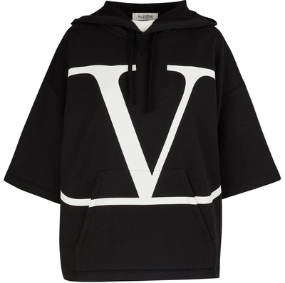 Valentino Hooded Sweatshirt In Nero Bianco