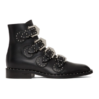 Givenchy Elegant Studded Leather Ankle Boots In Black