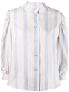 LOEWE striped high collar blouse