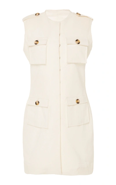 Andres Otalora Nieves Belted Cotton Mini Dress In White