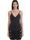 BALMAIN TOPWEAR IN BLACK POLYAMIDE,11011283