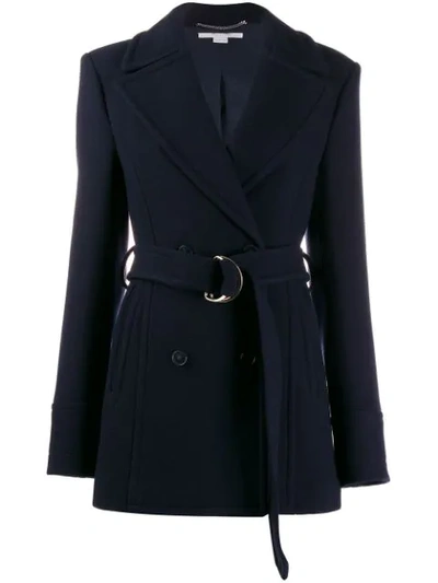 Stella Mccartney Double-breasted Belted Coat In Blue