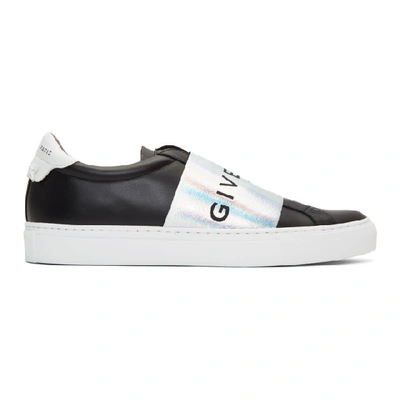 Givenchy Low Top Trainers With Elastic Insert In Black ,silver