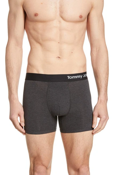 Tommy John Cool Cotton Trunks In Charcoal Heather Grey